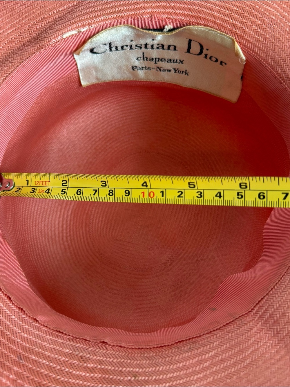 CHRISTIAN DIOR Vintage 60’s Chapeaux Straw Floral Hat - Picture 8 of 8